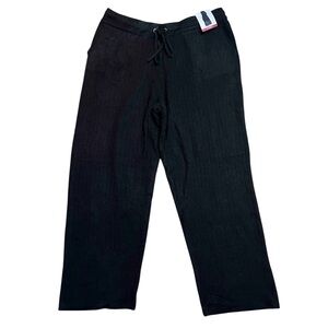 DKNY Cashmere Blend Pull On Knit Joggers Drawstring Waist Black size XL